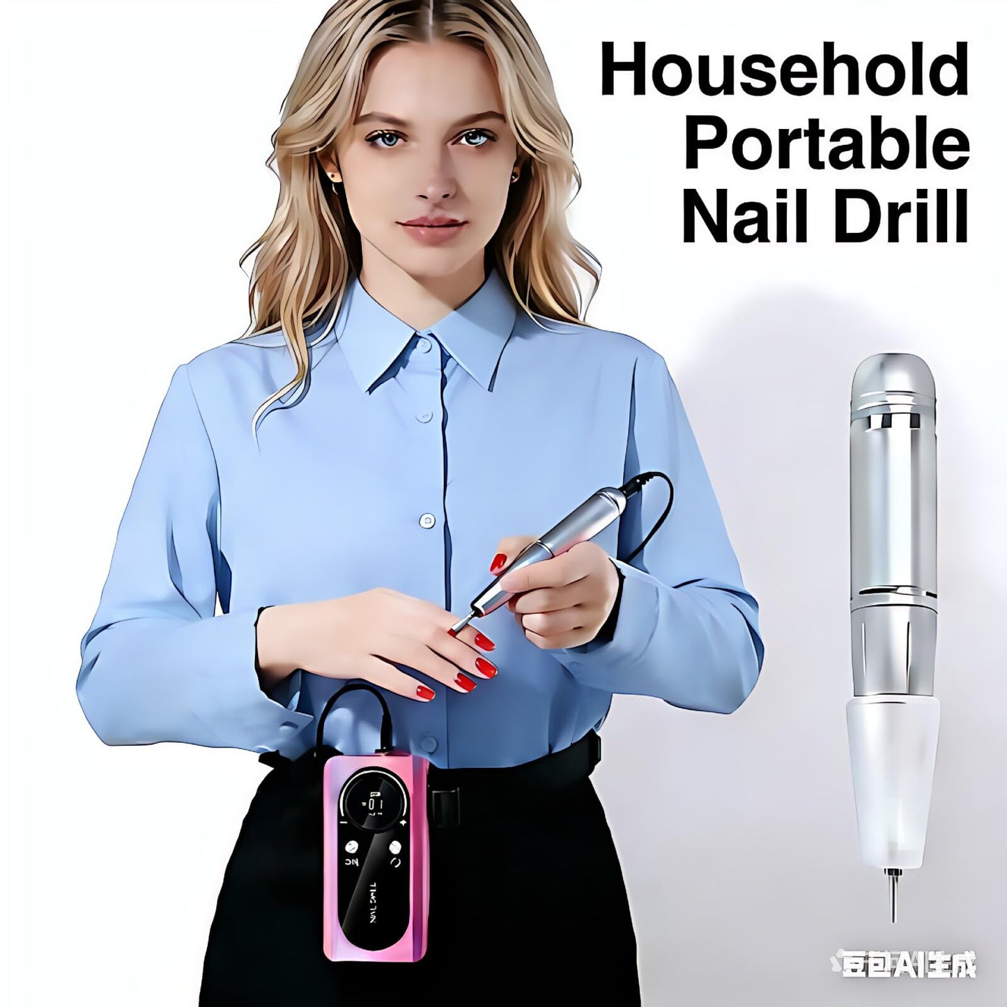 mcdhhemo Nail Drill Machine, Professional 45000RPM Purple Cordless Rechargeable Electric Nail File for Acrylic Nails Removal, Portable Manicure Pedicure Kit for Salon Home Use