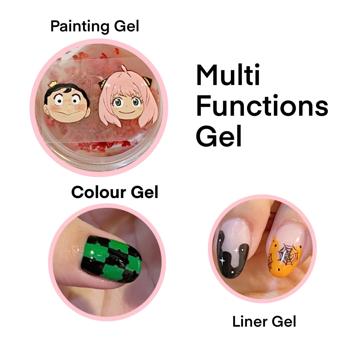 YJMyujimi Advanced Painting Gel for Nail Art,8 colour kit with 2 palette(12 divsions),Non wipe,Manicure Professional Nail Salon DIY at Home Gift (B)
