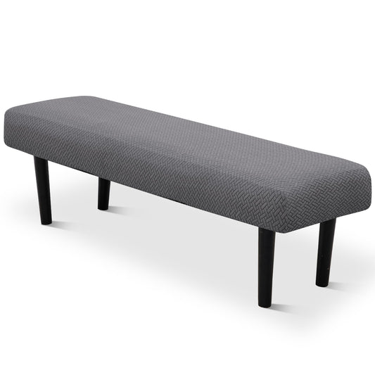 MRGSDL Stretch Bench Seat Cover, Reusable Slipcover for Dining Room & Bedroom, Removable Washable Rectangular Bench Covers, Elastic Fit for Home Furniture (Twill Grey)