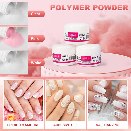 BLIFF Acrylic Nail Kit for Beginners with Everything Professional, 12 Glitter Acrylic Powder Women Nail Art Gifts DIY Decoration Tool