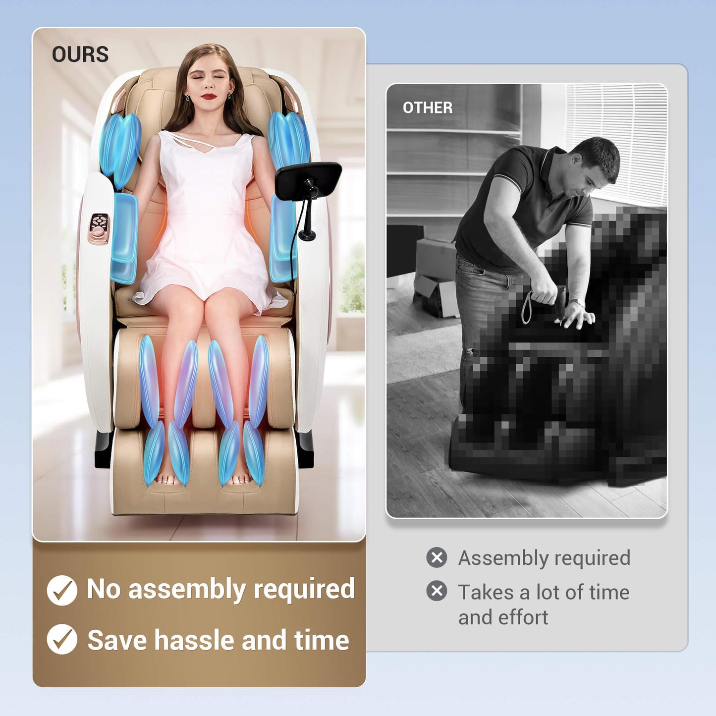 Mazzup Massage Chair Full Body with Heat, Full Body Zero Gravity Shiatsu Massage Chair, Kneading Recliner w/ 20 Auto Modes, Foot Massage, Bluetooth, USB Charging Port, Touch Screen Controller