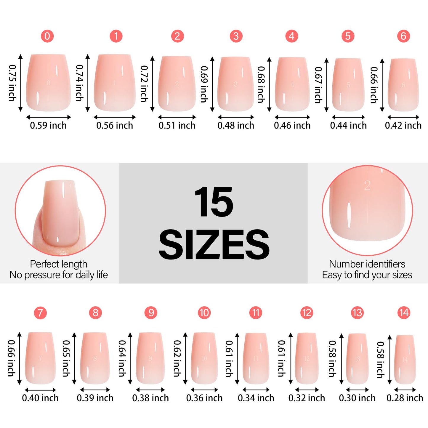 AILLSA RealFit Nude Pink Press On Nails Short Coffin - Long Lasting Pre-Shaped Natural False Nails, Fake Nails Extensions for Salon Home DIY Gifts 150 PCS