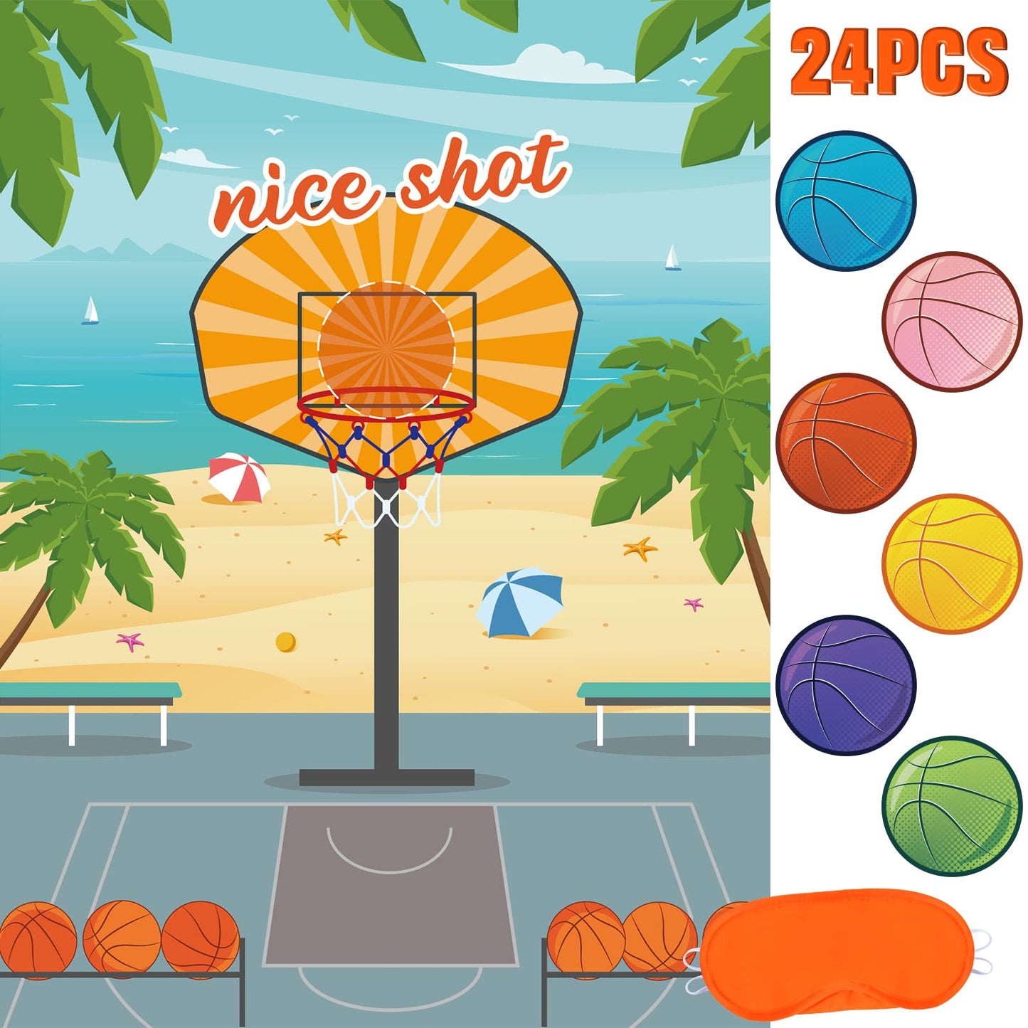 WERNNSAI Pin The Cherry on The Ice Cream Game -Birthday Party Games Ice Cream Party Decorations 28'' x 21'' Poster with 24 PCS Cherry Stickers for Kids Girls Birthday Carnival Supplies