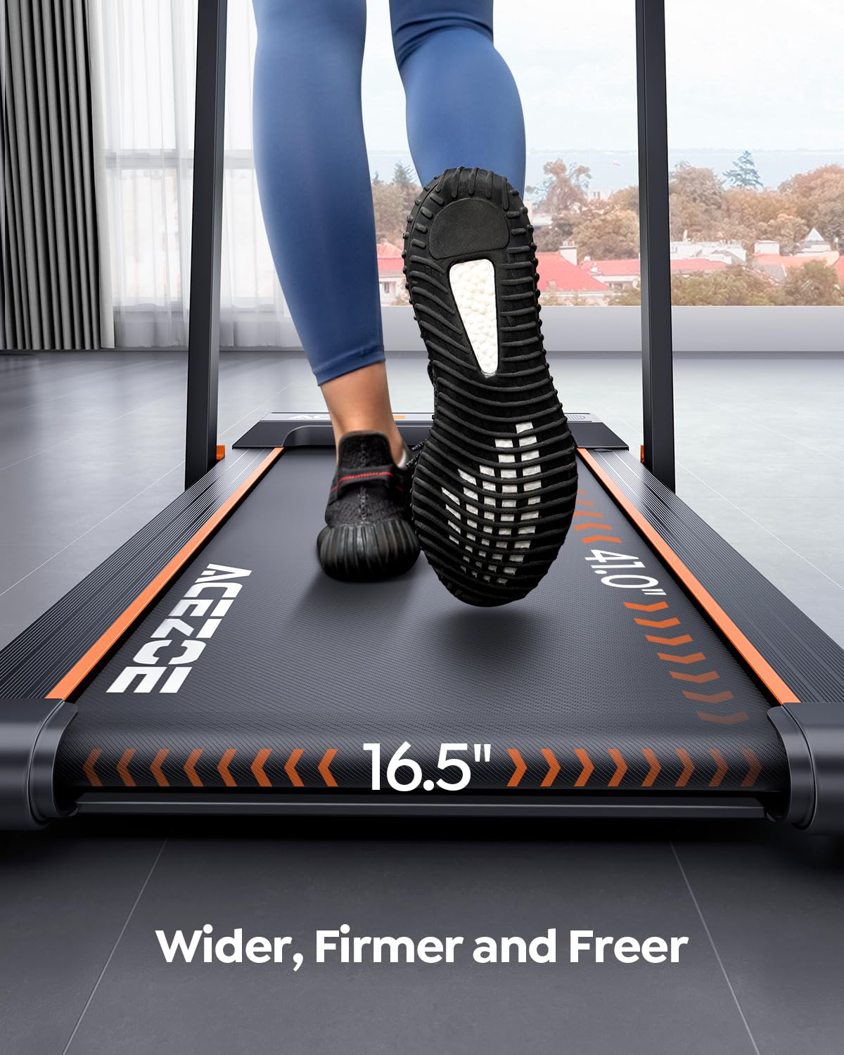 Acezoe 2 in 1 Folding Treadmills for Home Small Office, 2.5HP Walking Pad Treadmill with Handle Bar, 300lbs Capacity, Copmact Protable Treadmill with Smart APPs, 12 HIIT Modes and Touch Screen