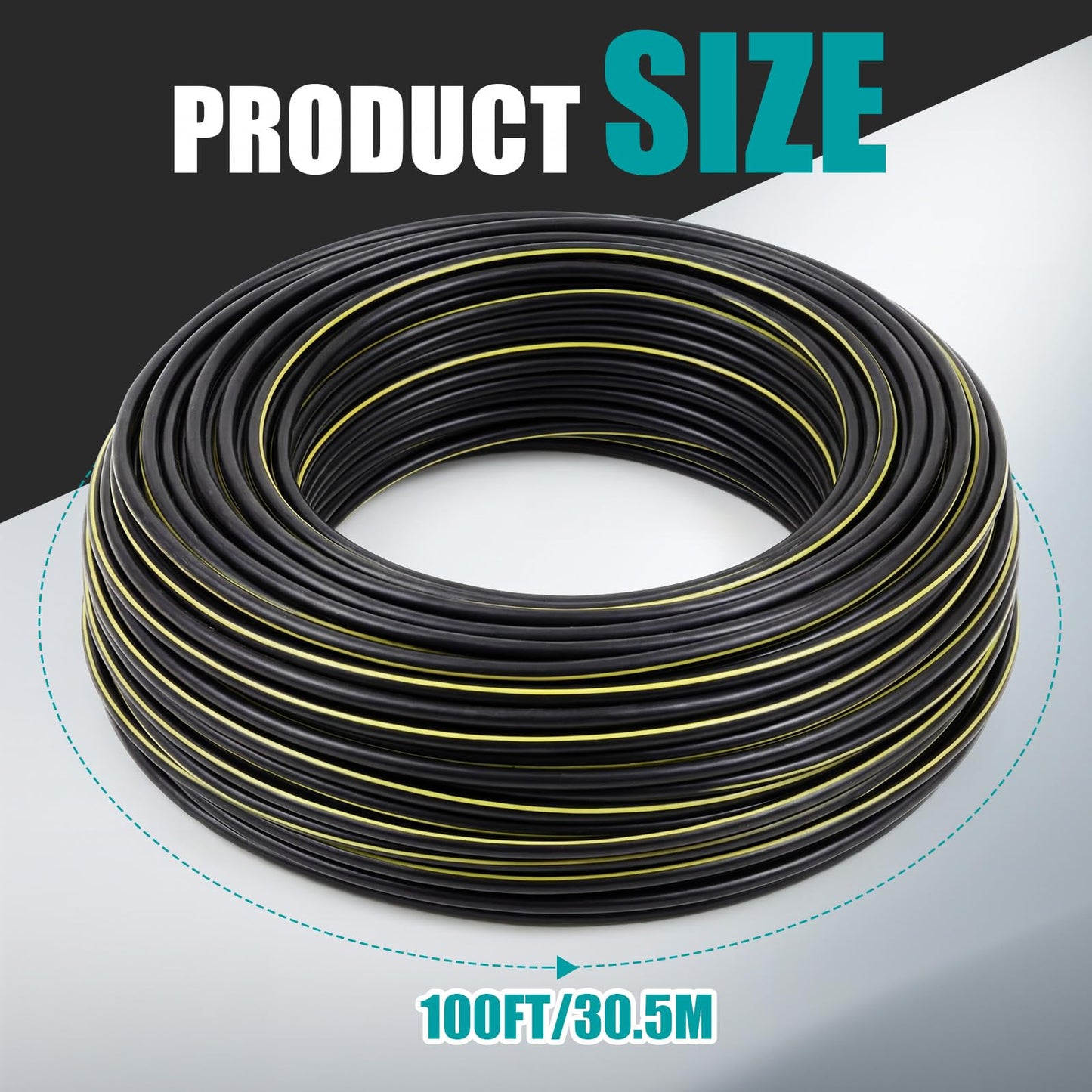 BreezeHug 100Ft 4/0-4/0-2/0 Aluminum URD Direct Burial Cable, 3-Conductor 600V, 19-Strand, XLPE Insulation Service Cable, Direct Burial Wire for Outdoor& Conduit