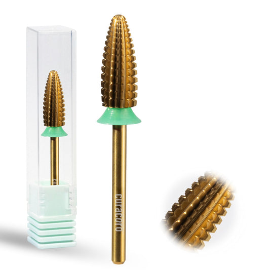 Curacoro Nail Drill Bits 3/32'' - Safe Smooth Stop Large Barrel Carbide Bit (Coarse), Fast Remove Acrylic or Gel Nails, Long-lasting Bits for Nail Beds, Nail Art Salon & Home