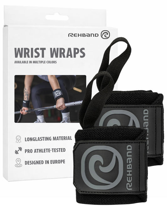 Rehband Wrist Wrap 1 Pair, Wrist Wraps Weightlifting, Training 18 inch, Wrist Wrap, Comfortable & Stabilizing Wrist Supports For Gym