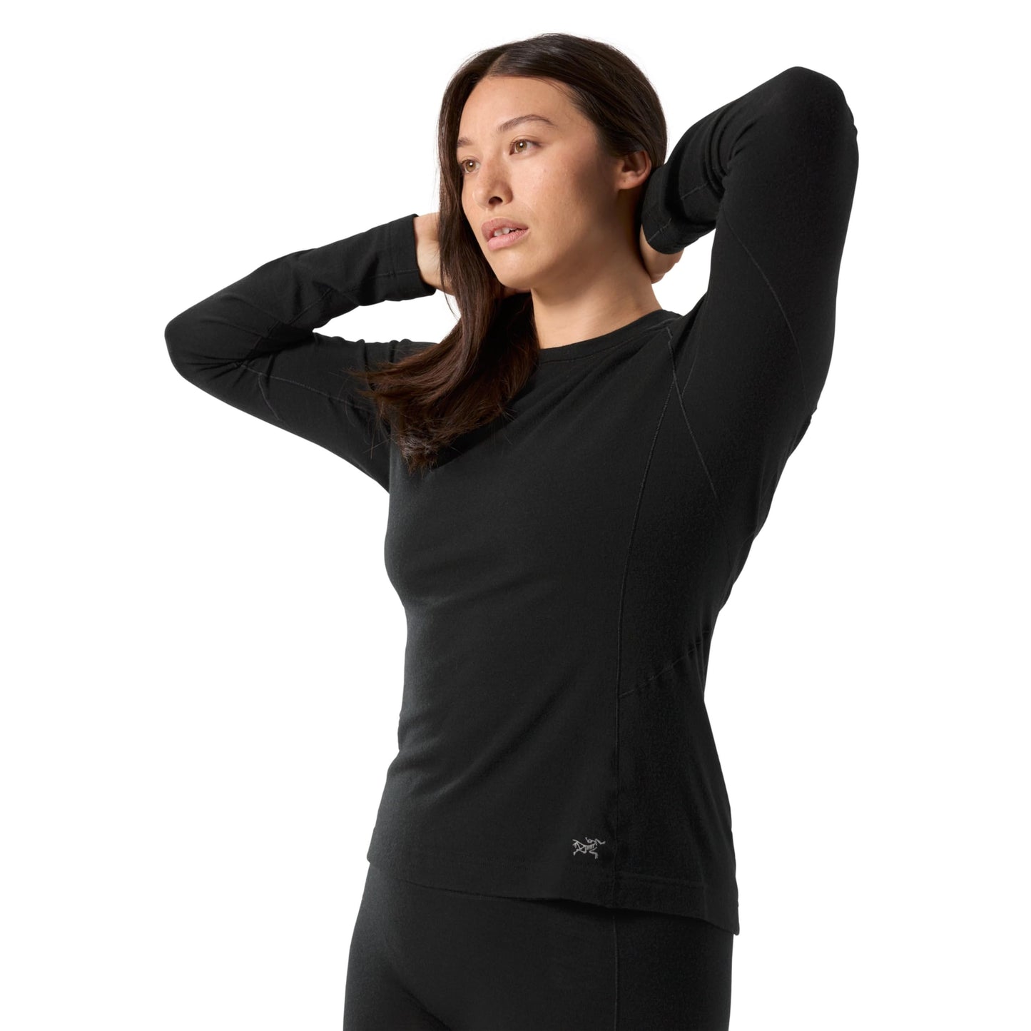 Arc'teryx Satoro Merino Wool Crew Neck LS Women's | Lightweight Merino-Blend Base Layer - Redesign | Black, Medium