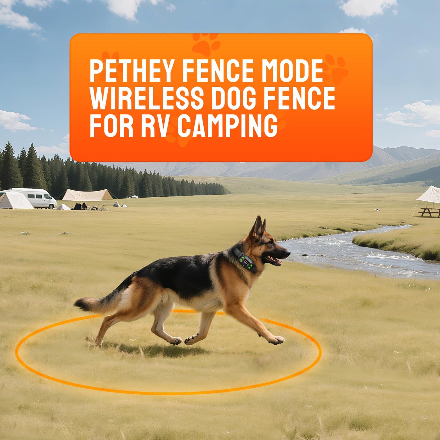 GPS Wireless Dog Fence for Easy Outdoor Use, Electric Dog Fence with Automatic Training Mode, No Setup Needed, 25-999yd Range, IPX7 Waterproof Lightweight Nylon Collar for Dogs