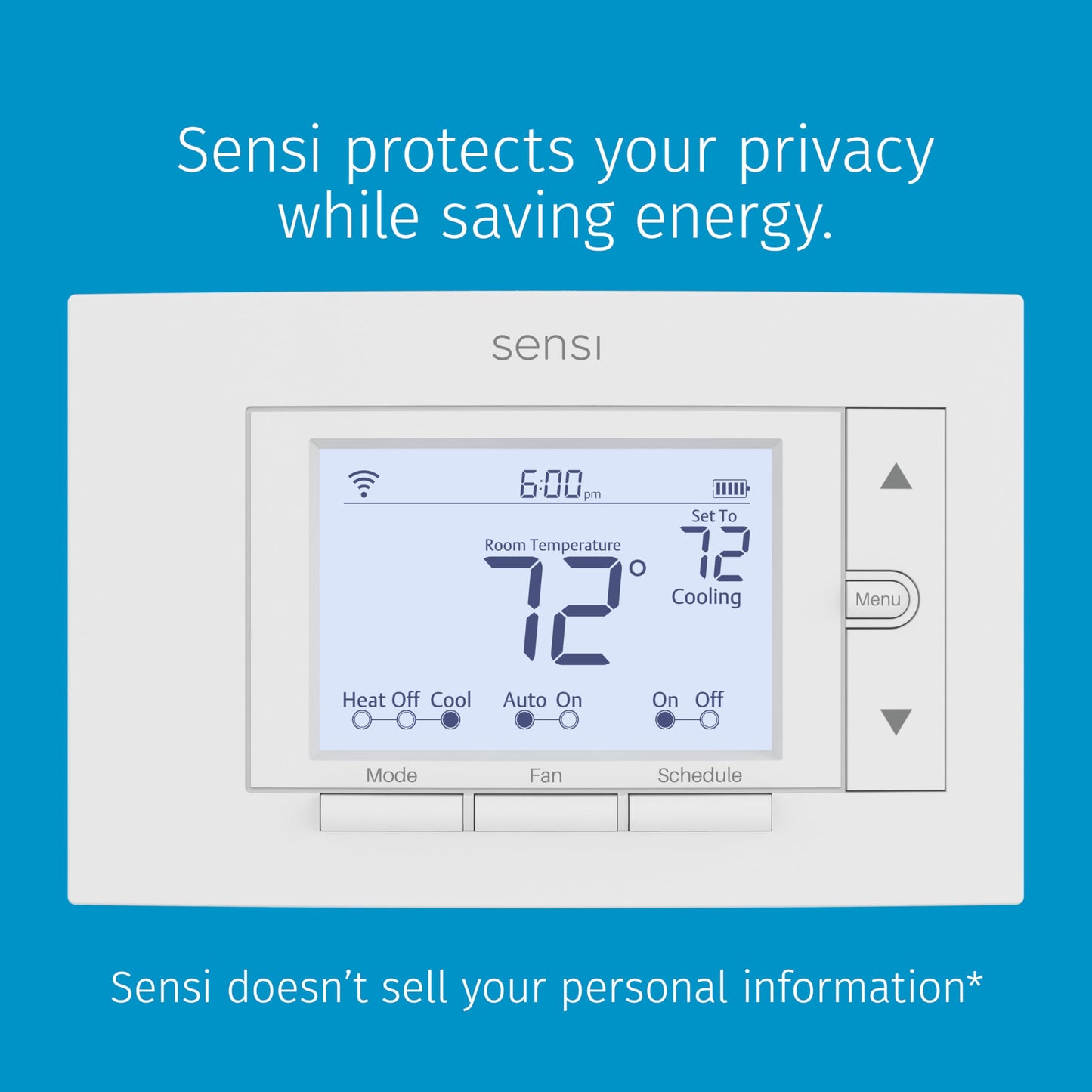 Sensi Smart Thermostat, 100 Years Of Expertise, Wi-Fi, Data Privacy, Programmable, Easy DIY Install, Works With Alexa, Energy Star Certified, Mobile App, ST55
