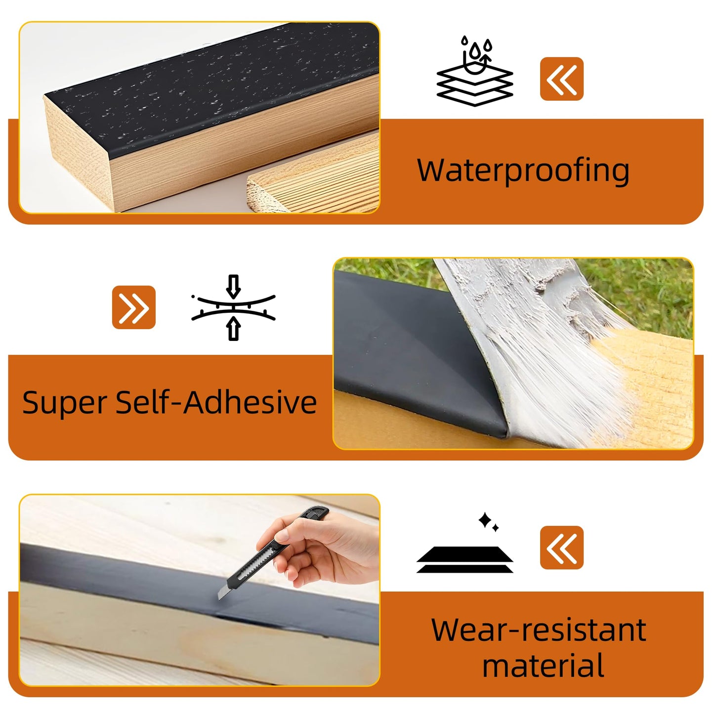 JOAPRIL 12 Pack Butyl Sealant Tape 2" x 50', Deck Joist Tape for Decking, Waterproof and Anti-Corrosion for Extend Deck Life