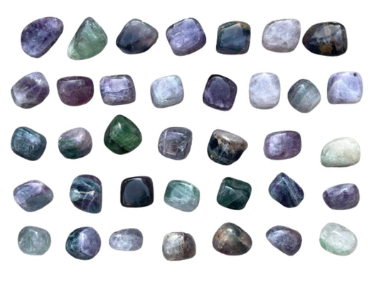 GAF TREASURES 5 Pcs Rainbow Fluorite Tumbled Stones, Polished Natural Rainbow Fluorite Gemstone, Rainbow Fluorite Healing Crystals (Rainbow Fluorite)