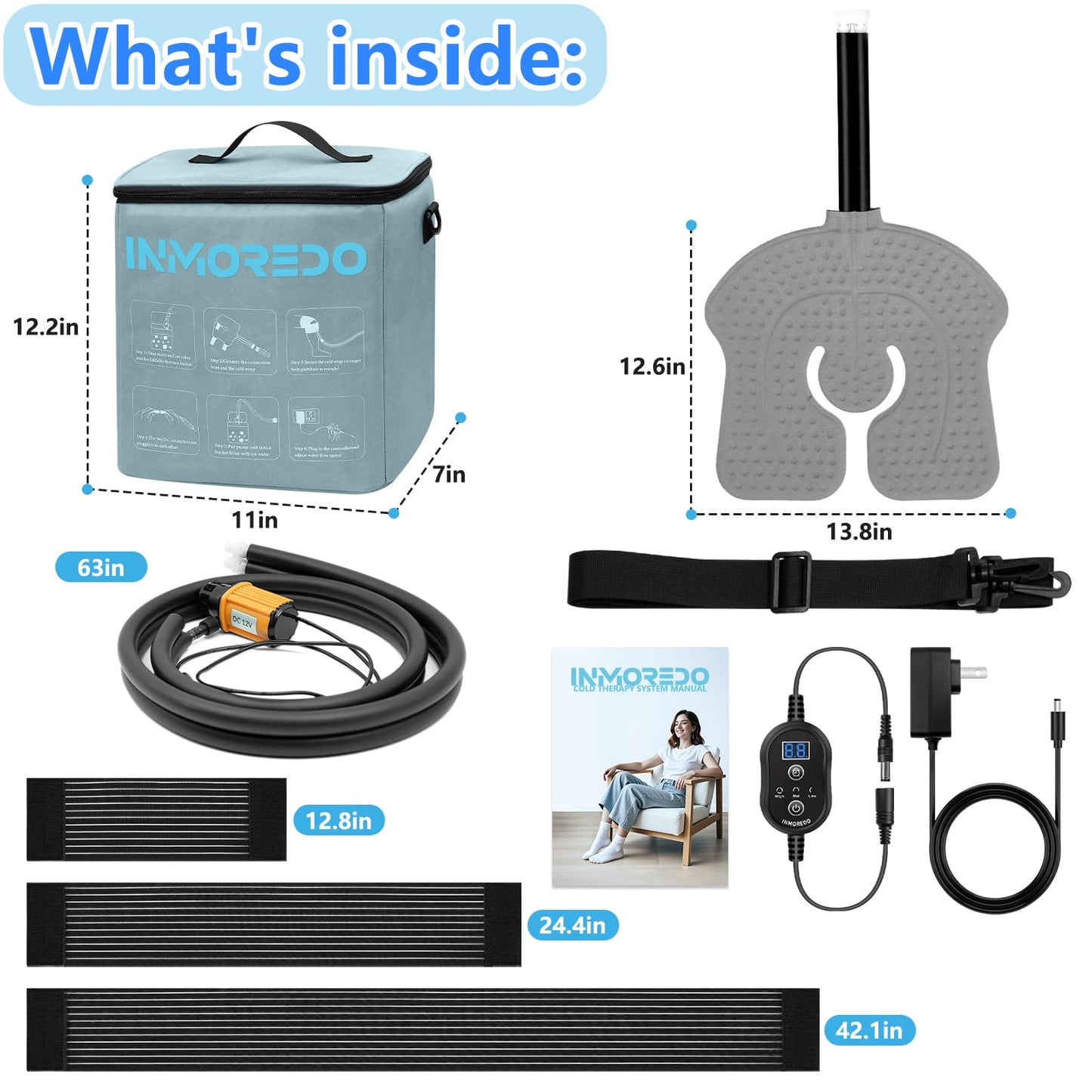Cold Therapy Machine, Programmable Ice Therapy Machine for Knee After Surgery, Knee Replacement Recovery, Cryotherapy Pain Relief System, Compression Pad for Shoulder, Arm, Hip, Ankle
