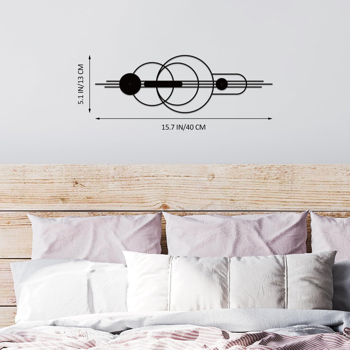 ruelen 2 Pcs Small Metal Abstract Wall Art, Modern Minimalist Wall Decor Single Line Art Metal Vertical Wall Decor Geometric Wall Hanging Sculptures for Home Bedroom Living Room, 15.7 x 5.1 Inch