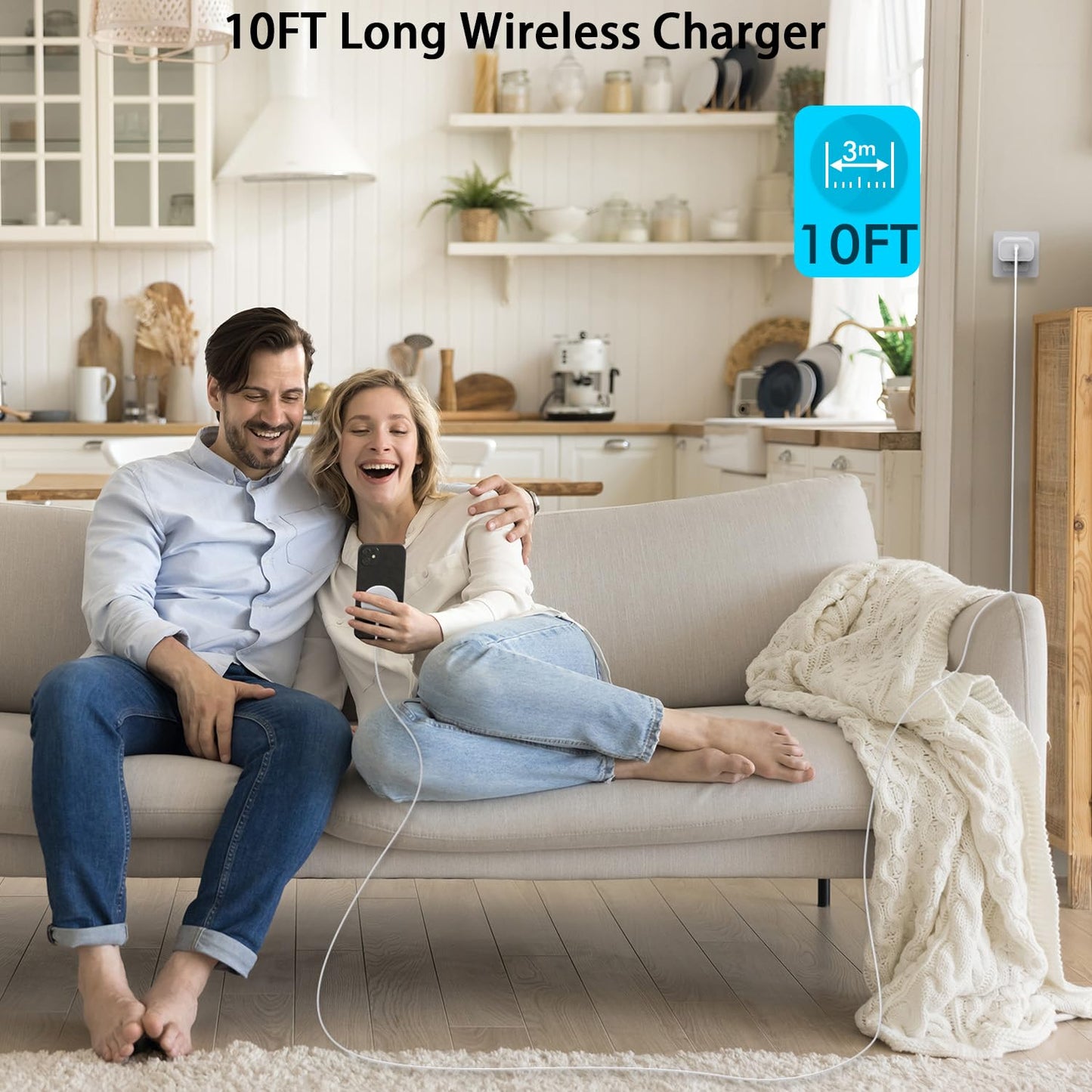 Magnetic iPhone Wireless Charger,10FT Fast Charging Apple Mag Safe Charger Wireless Charging Pad for iPhone Air/17 Pro Max/16 Pro/16 Plus/15 Pro/14/13/12/11/AirPods 3/Pro 3/2 Phone Mag safe Charge Pad