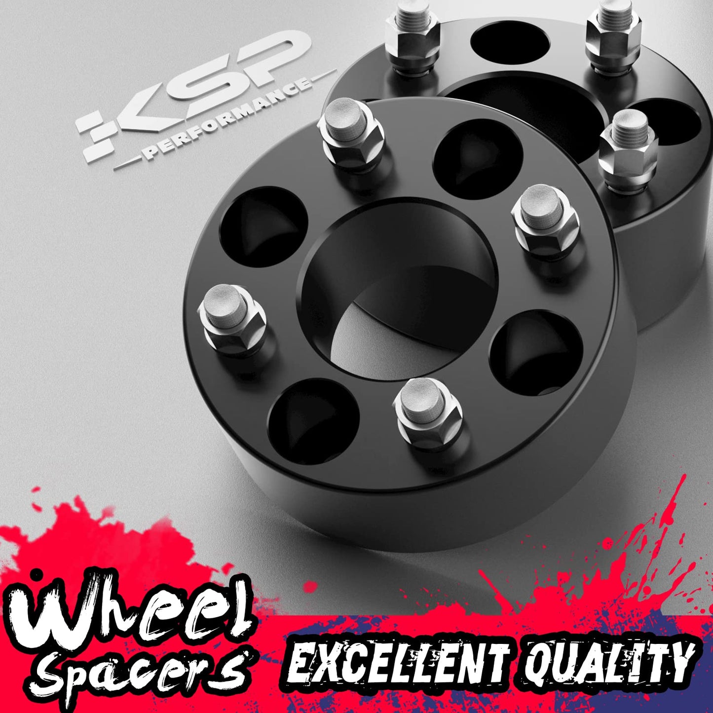 KSP 4X4 Wheel Spacers for Golf Cart EZGO Wheel Hub, 2"(50mm) Forged Tire Spacer fit Yamaha Club Car in 4x101.6 Bolt Pattern 62mm Hub Bore 1/2"-20 Thread Pitch, 4x100 Black Aluminum Wheel Adapters