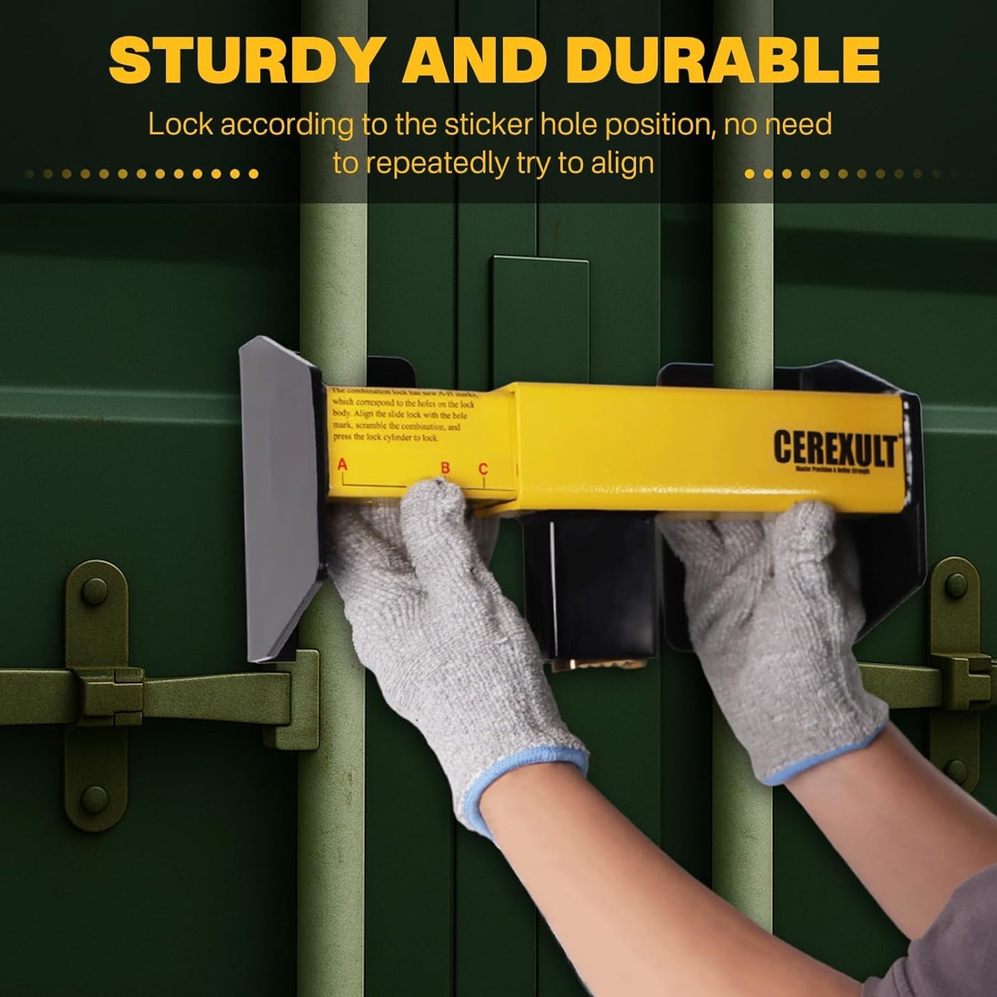 Equipment Lock Heavy Duty Cargo Door Lock - Powder Coated Steel Shipping Container Lock - Maximum Security Semi &Trailer Door Locks - Semi Truck Accessories and Trailer Security (Combination)