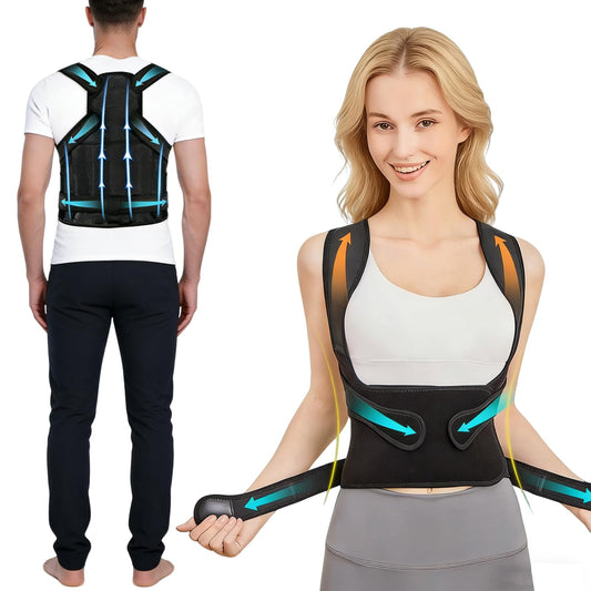 POYLKJGYT Back Brace Posture Corrector for Women and Men,Back Straightener Posture Corrector,Adjustable Posture Trainer,Back Brace Support for Upper Lower Back Pain Relief(M).