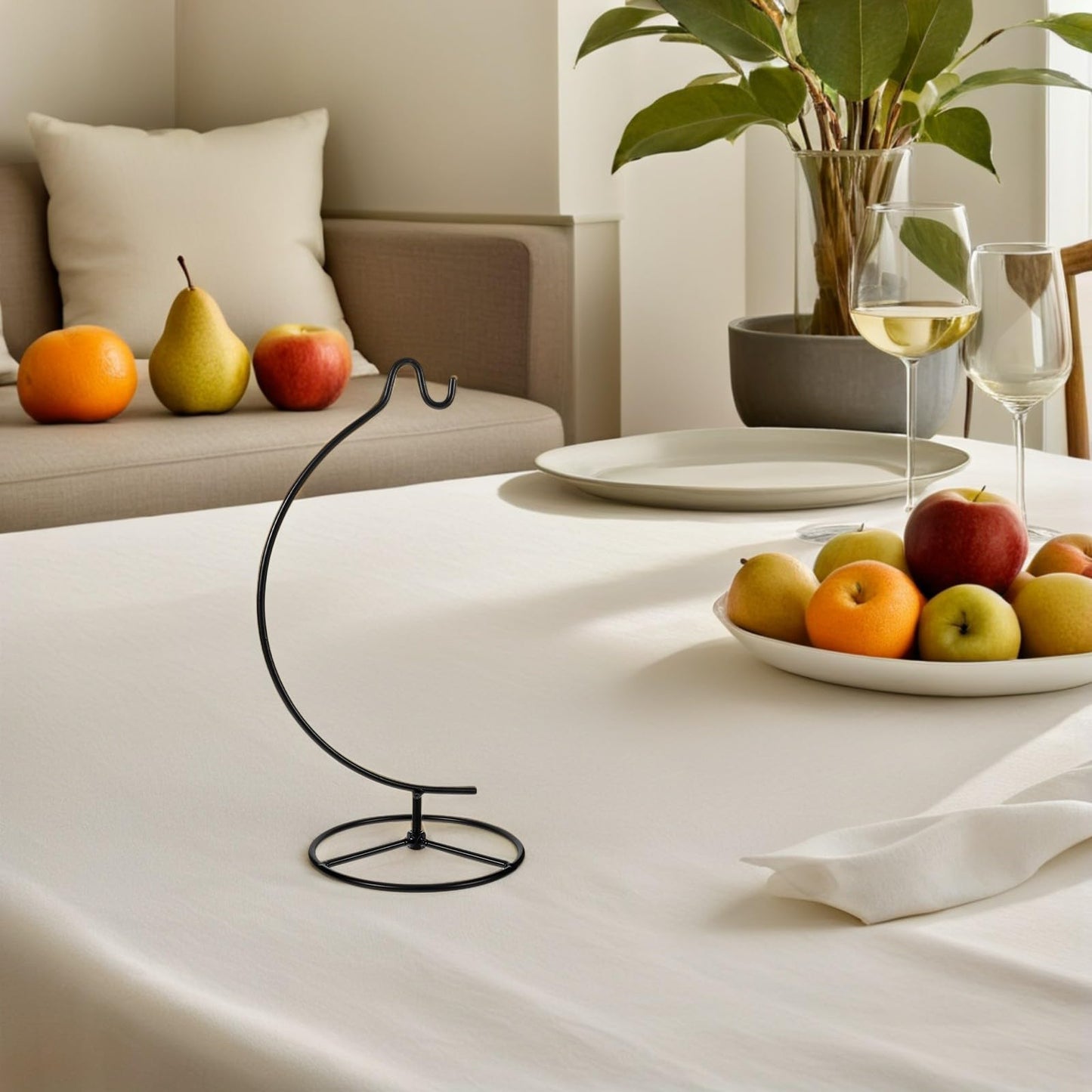 Healvian 2pcs Iron Hanging Stand for Air Plant Terrarium and Glass Globe Display, Moon-shaped Micro Landscape Bottle Hanger for Indoor Home Décor and Wedding Decoration
