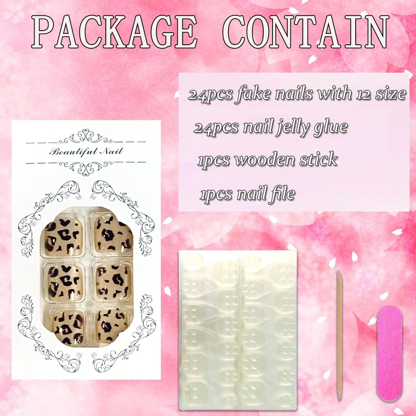 FIEONCIY Press on Toenails with Designs Acrylic Fake Nails for Toe Artificial False Nails with Charms Glue on Toe Nails for Spring Summer Stick on Toenails for Women Girls(JP3704)