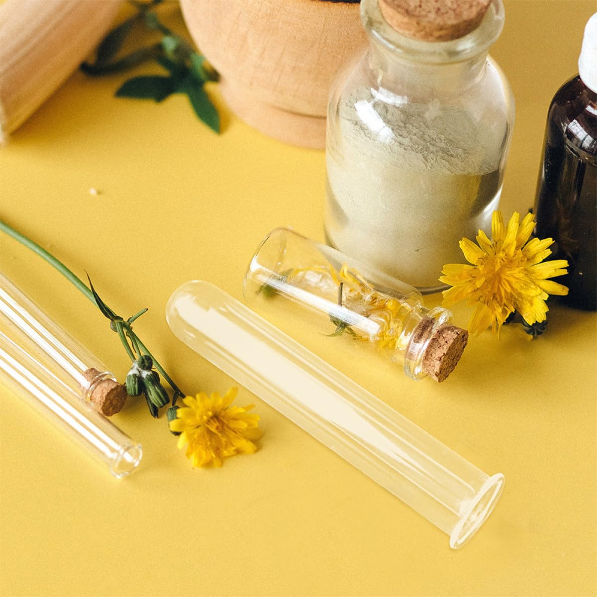 JOINPAYA 4pcs Glass Propagation Tubes Hydroponic Plant Test Tube Vases 2.5x3x18cm for Desktop Terrarium and Wall Terrarium Supplies