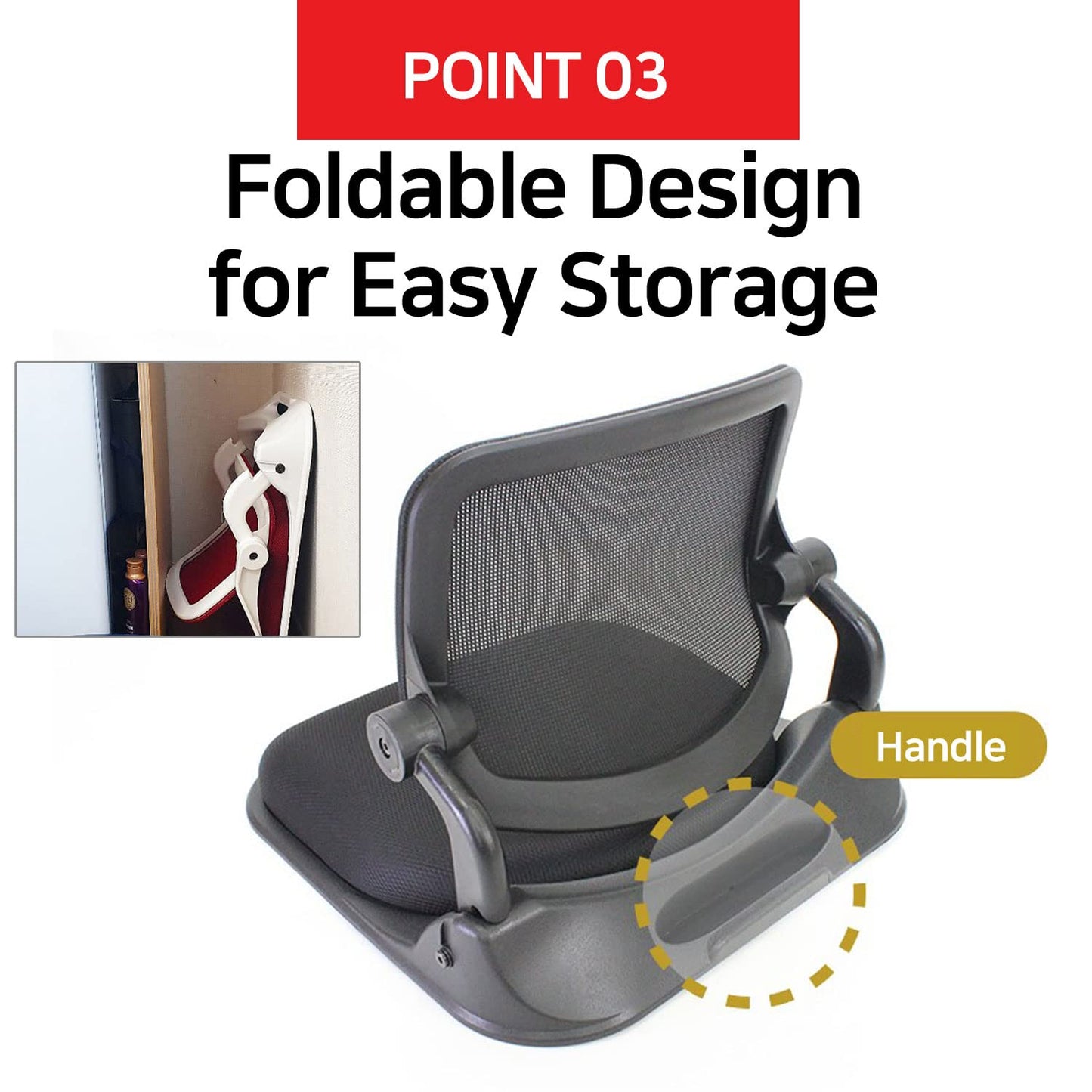 HIHIP Patented Floor Chair with Back Support - Foldable Orthopedic Floor Chair for Adults/Children - Japanese Legless Seat for Meditation, TV, Pelvic Adjustment - Recliner with Back Support (Black)