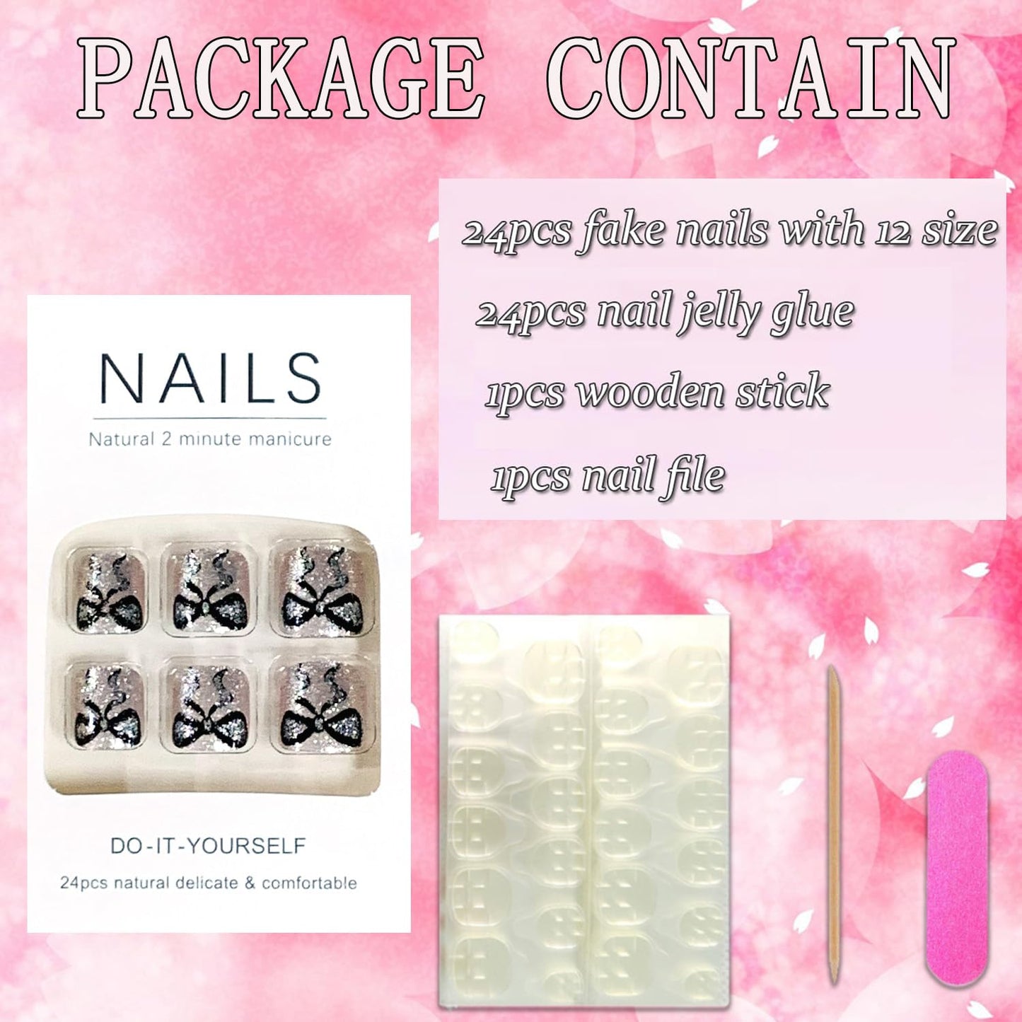 FIEONCIY Press on Toenails with Designs Acrylic Fake Nails for Toe Artificial False Nails with Charms Glue on Toe Nails for Spring Summer Stick on Toenails for Women Girls(C885)