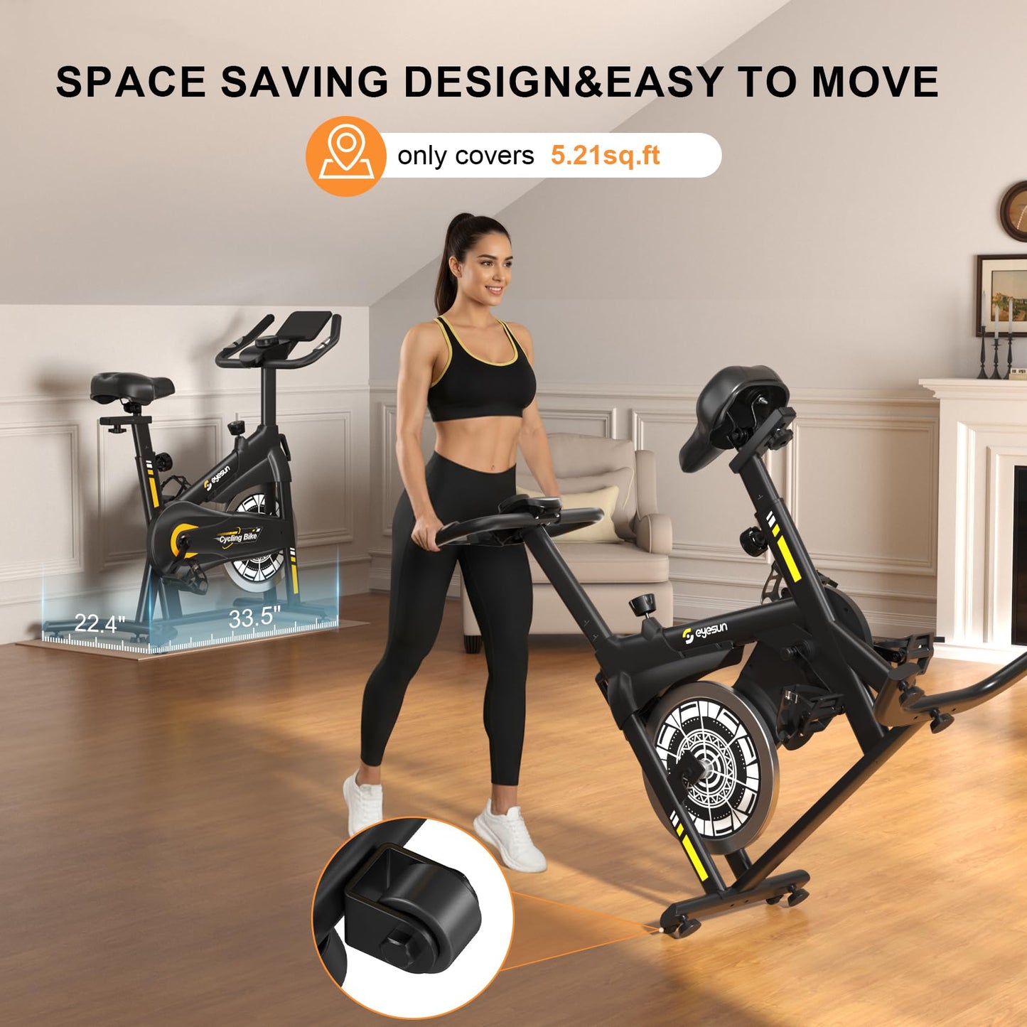 Exercise Bikes for Home,Indoor Magnetic Bike with Adjustable Magnetic,Brake Pad Resistance Silent Belt Drive,350lbs/300lbs Weight Capacity &Upgraded Version Seat for Home Cardio&Weight Loss(QM-530W)