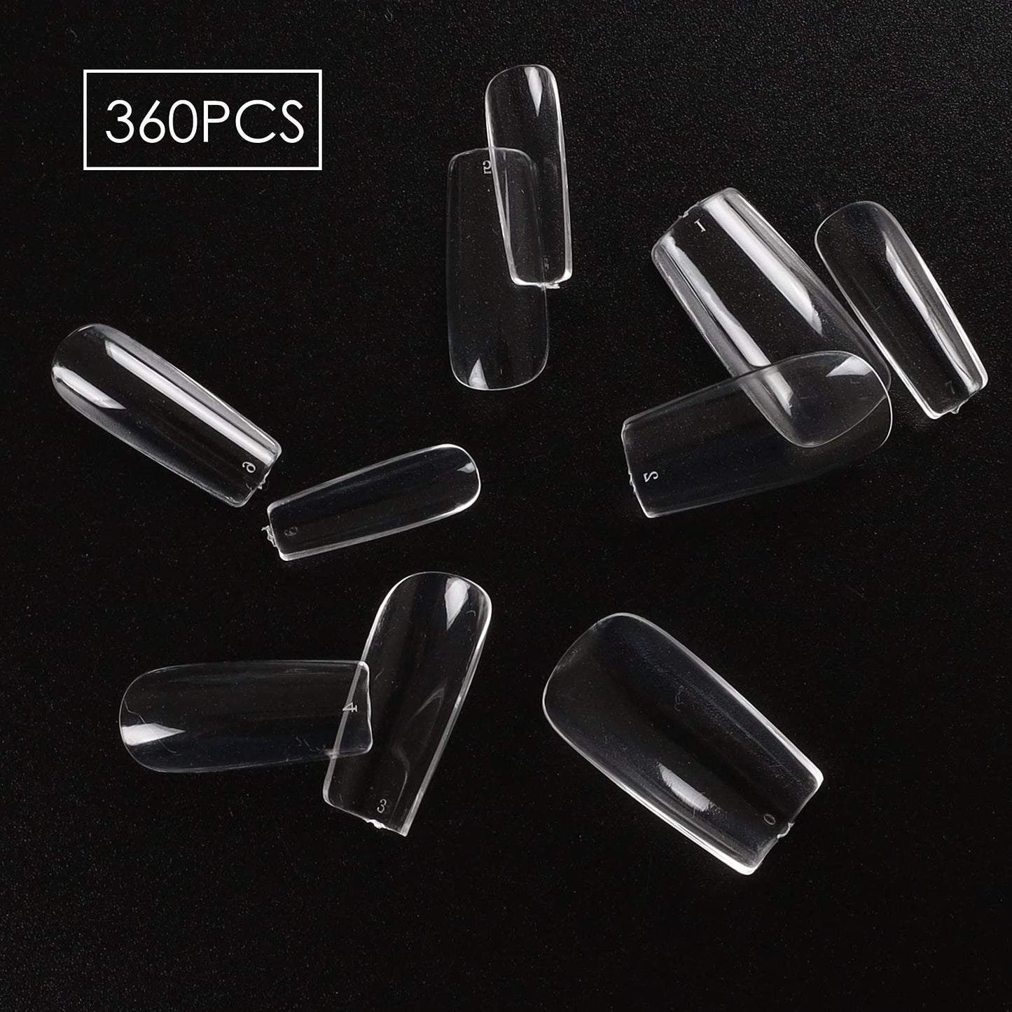 Wellquinn Short Square Nail Tips for Nail Extensions 360pcs Pre Etched Gel Fake Nails Tips for Women DIY French Style Salon at Home Full Cover Soft Acrylic False Tips 10 Sizes