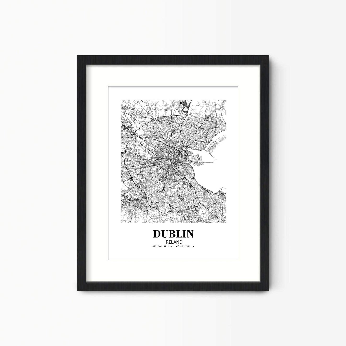 Eleville 8X10 Unframed Dublin Ireland City View Abstract Road Modern Map Art Print Poster Wall Office Home Decor Minimalist Line Art Hometown Housewarming wgn312