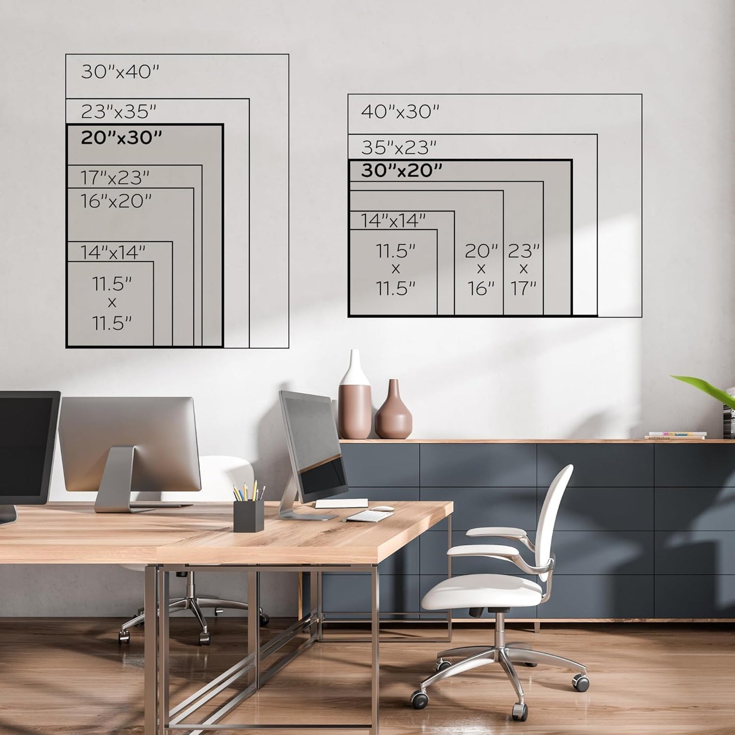 U Brands Magnetic Dry Erase Calendar White Board, 30" x 20", White Wood Style Frame, Includes Magnets