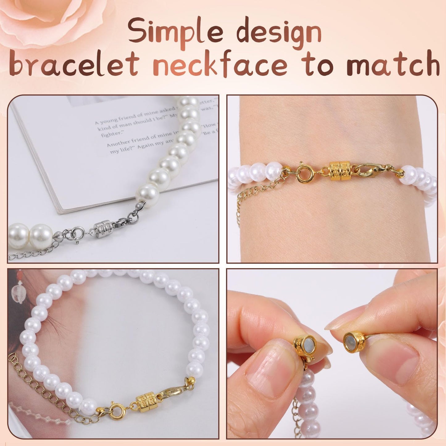 925 Silver Double Lobster Magnetic Necklace Clasps,Magnetic Jewelry Clasps for Necklaces Extender Bracelet Clasps and Closures (5silvery)