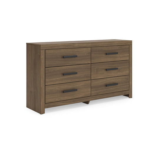 Signature Design by Ashley Ryderton Rustic 6-Drawer Dresser with Safety Stop, Warm Brown