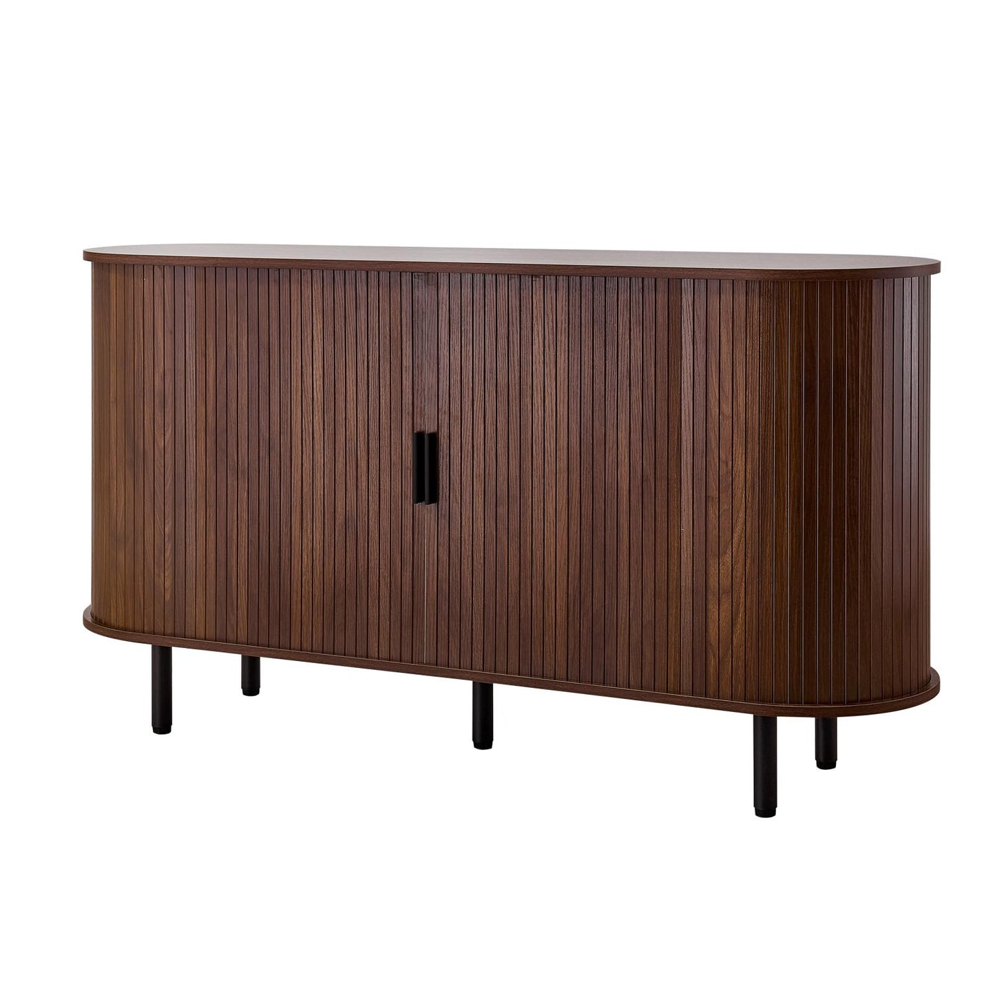 VEVOR Coffee Bar Cabinet, Mid Century Buffet Cabinet with Storage, Sideboard Cabinet with 2 Sliding Doors, Sideboard Buffet Station for Living Room, Entryway, Kitchen, 55.1 x 15.7 x 29.5 in, Walnut