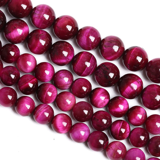8mm 45PCS Natural Rose Pink Tiger Eye Stone Beads Crystal Spacer Round Loose Beads for Jewelry Making DIY Bracelet Accessories Strand 15 inches
