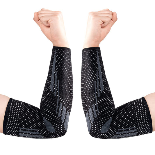 THX4COPPER Arm Compression Sleeve(2Pack)-Elastic Compression Arm Brace for Tendonitis, Golf, Tennis Elbow, Fitness, Pain Relief-Aid in Recovery for Women and Men- Supportive Comfortable Breathable