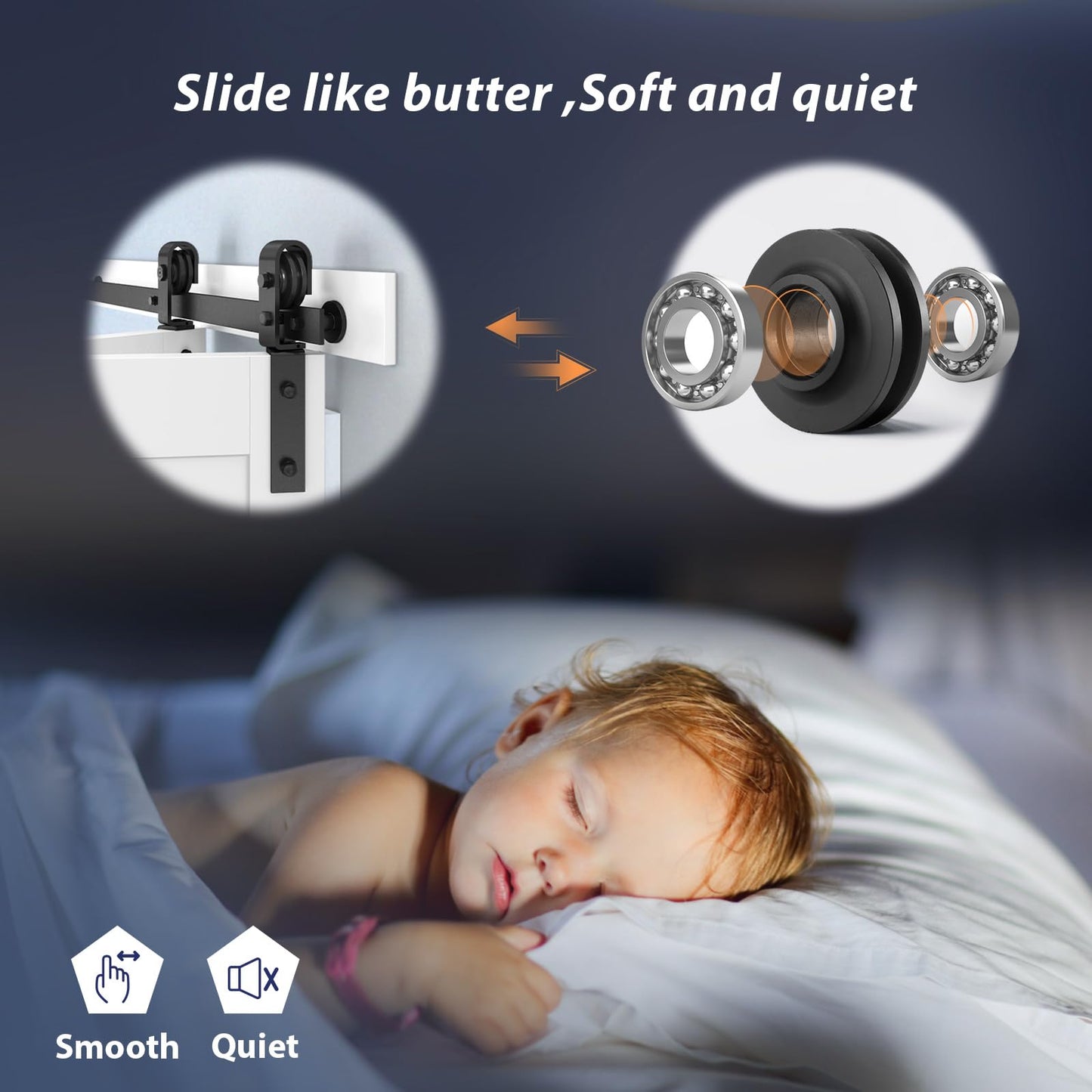 FREDBECK 42X84(Double 21x84) Bifold Door Bi-fold Barn Doors White Double with 46" Hardware Track Kit Included,Solid MDF with Water-Proof PVC Surface for Closet,Assembly Required