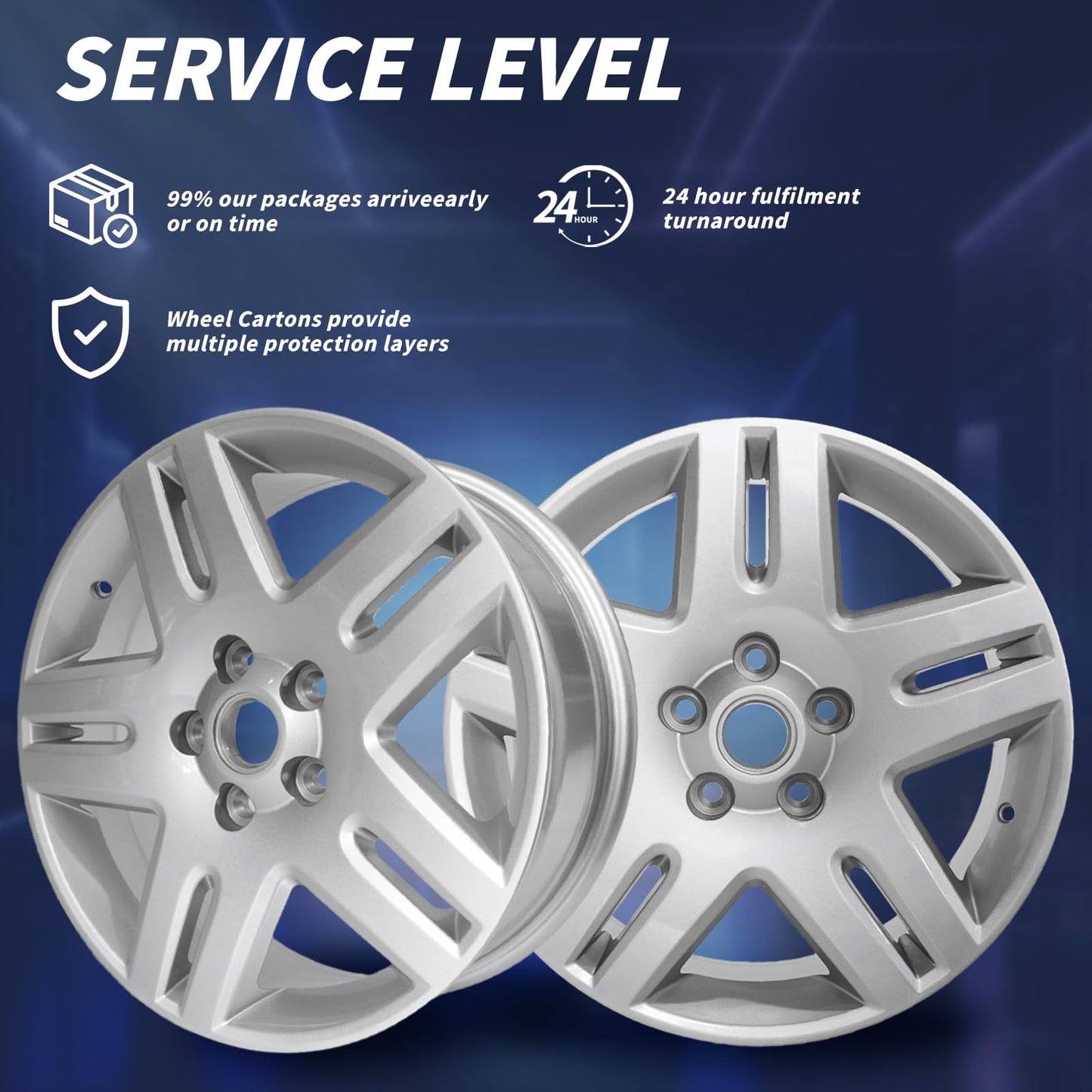LUNEGUE New 17x6.5 Inch 17 Inch Premium Aluminum Alloy Wheel Rims Fits for 2006 2007-2012 2013 Chevrolet Impala, ALY05071U10N, Direct Fit OE Stock Specs, Silver