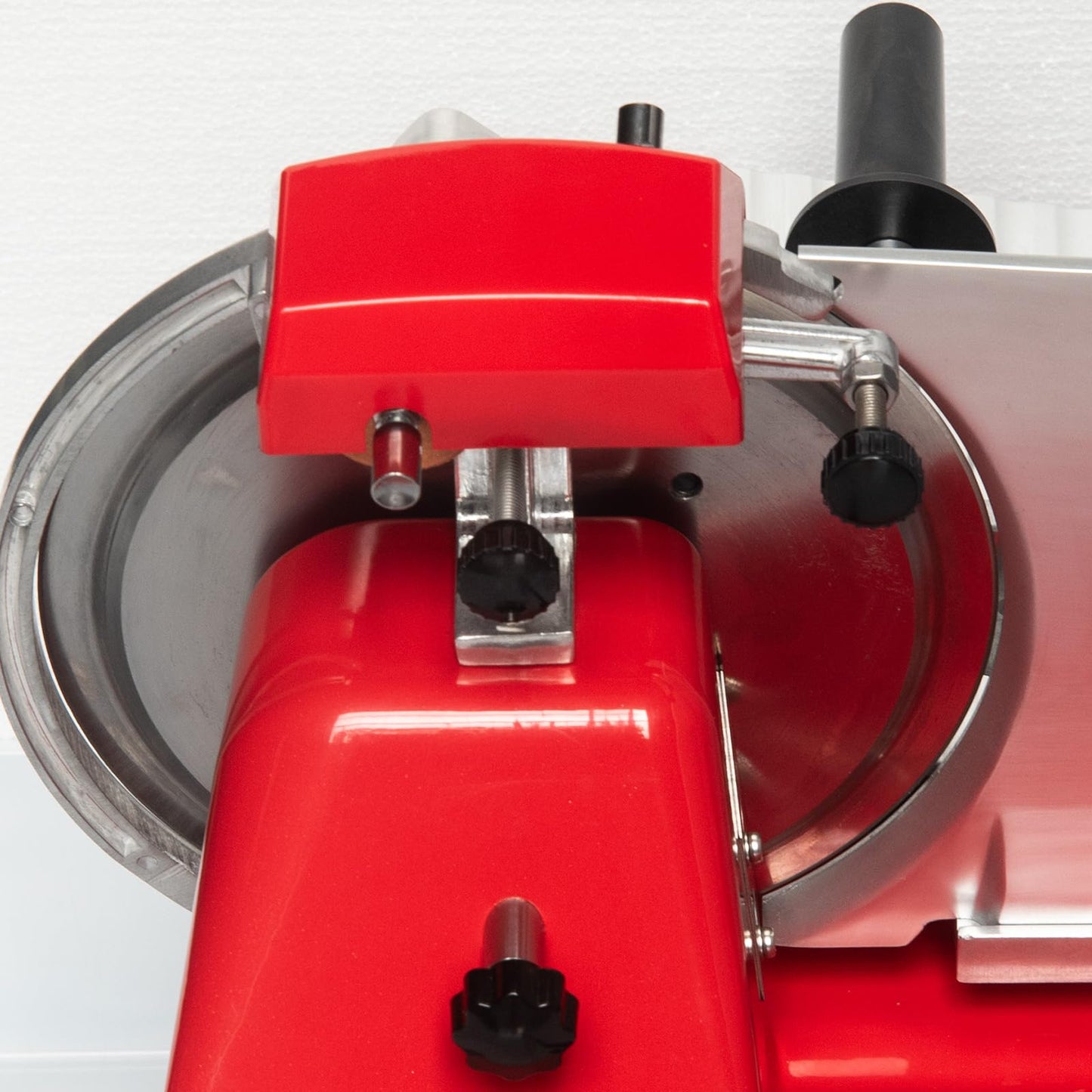 Electric Meat Slicer 10-Inch in Red with Stainless Steel Blade, Frozen Meat/Deli/Cheese/Food Slicer Low Noises Commercial and Home Use 180W Zica HBS-250B [ ETL, NSF Certified ]