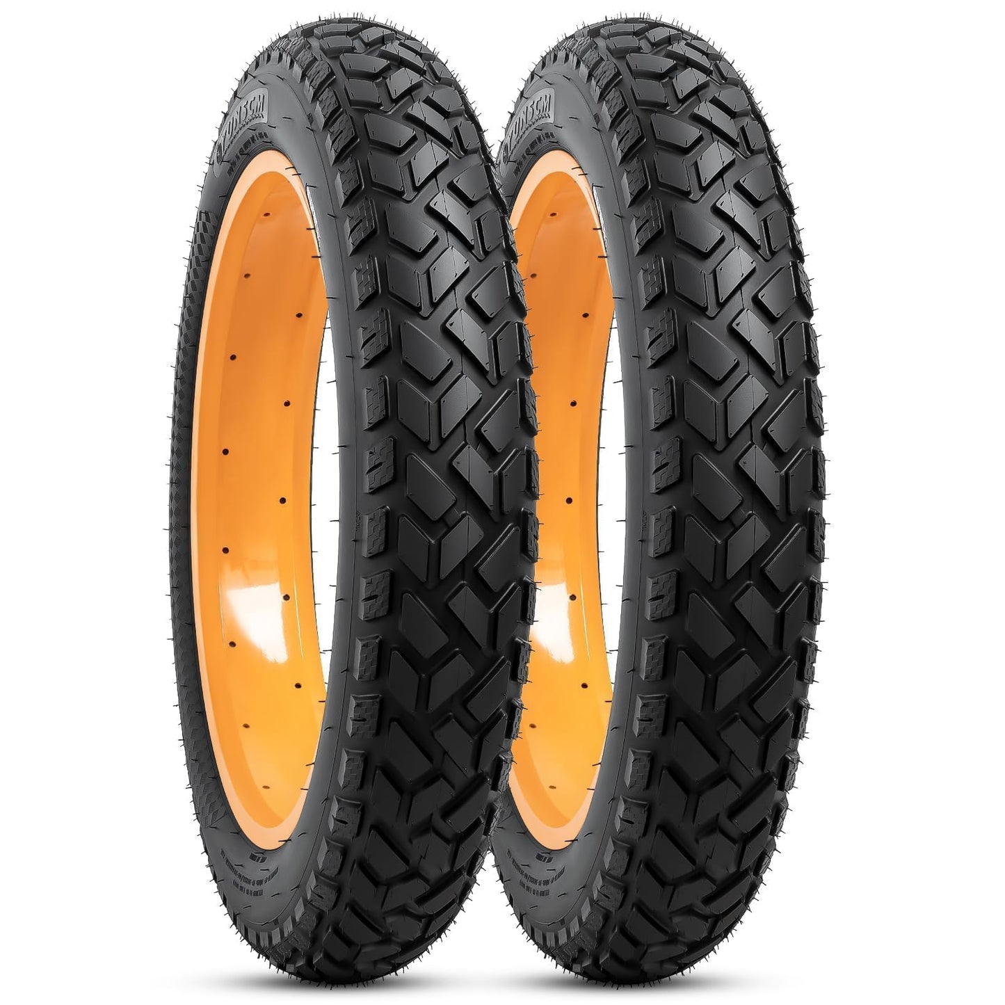 YUNSCM 2-PCS 26" Heavy Duty Fat E-Bike Tires 26 x 4.0/102-559 and 2-PCS 26"x4.0" Bike Tubes Scharder Valve Compatible with 26x4.0 26x4 E-Bike All-Terrain Directional Tread Bicycle Tires and Tubes