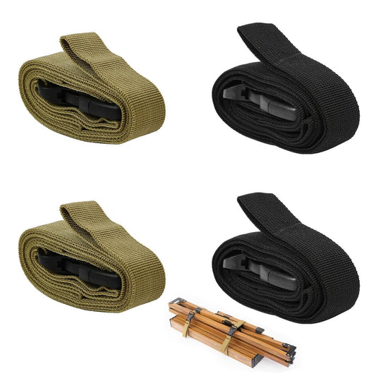 SquEqu 4 Pack Utility Strap with Quick-Release Buckle Nylon Tie Down Straps Sleeping Bag Straps for Camping Backpacking Sleeping Bags Camping Sleeping Pad Folding Camping Table Bed Roll Backpack