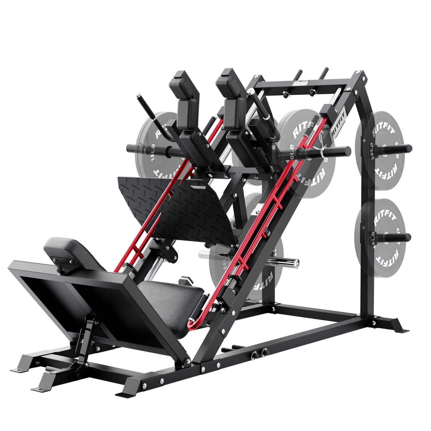 RitFit Gazelle Pro 3 in 1 Leg Press and Hack Squat Machine - High-Tensile Steel Leg Press Machine, 2000lbs Capacity, Adjustable Angles with Weight Storage