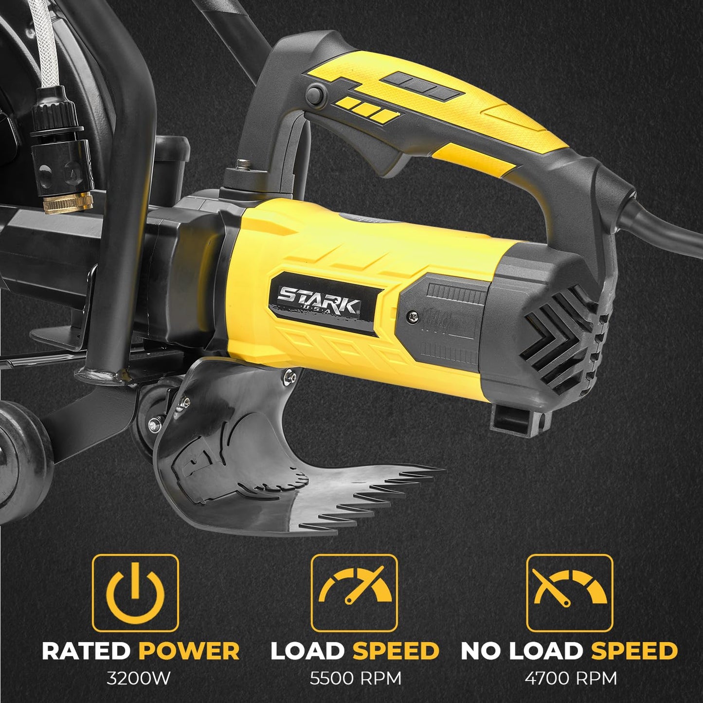 XtremepowerUS 3200W Electric 16" Circular Saw Concrete Saw Wet/Dry Concrete Cutter 20AMP With Water Line Attachment (Blade Included)