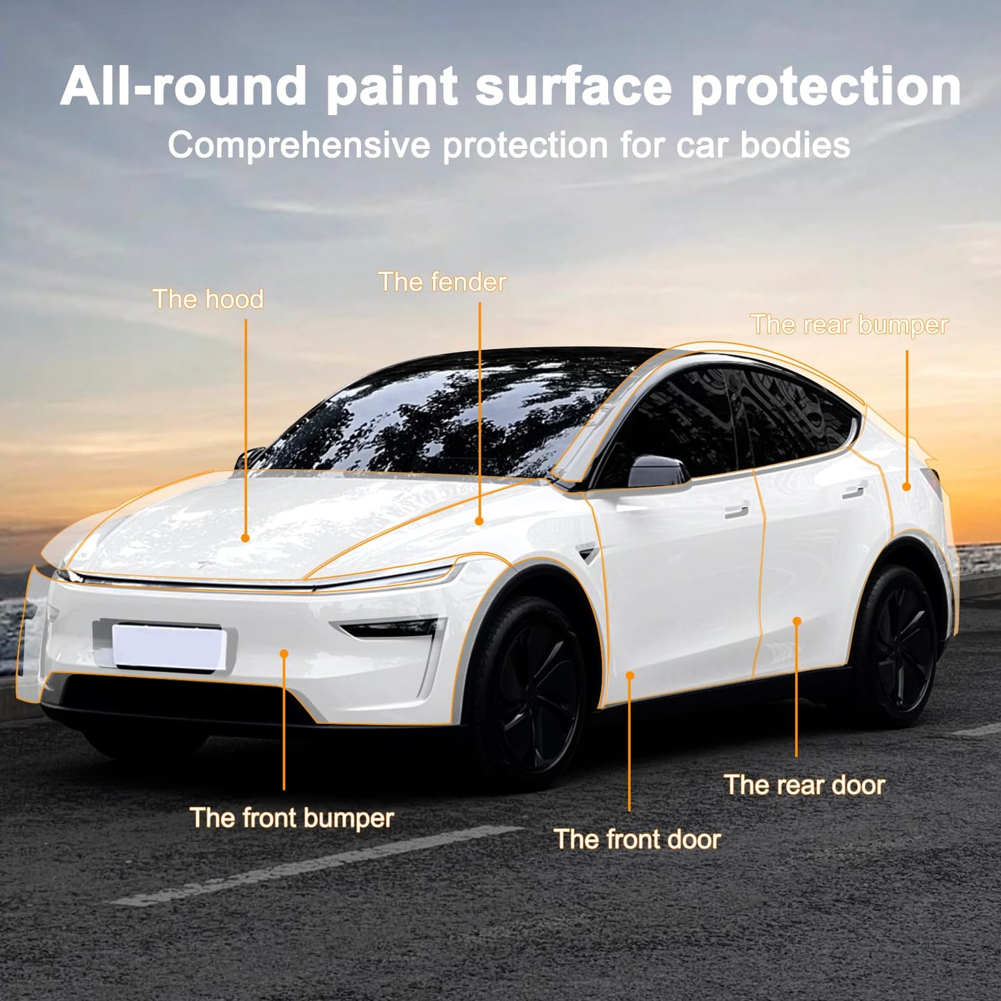 Tesla Model Y Juniper 2026 2025 Full Coverage Paint Protection Film Kit, Pre-Cut Scratch-Resistant Shield PPF Kit, Juniper Accessories 2025 Scratch Protector Exterior Sun Protection