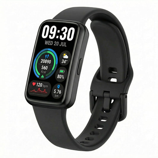 Motivaris Fitness Tracker for Men & Women with 1.47” HD Display, Heart Rate & SpO2 Tracking, Sleep & Activity Monitor, 100+ Sports Modes, 3ATM Waterproof Smart Band, Works with Android & iOS, Black