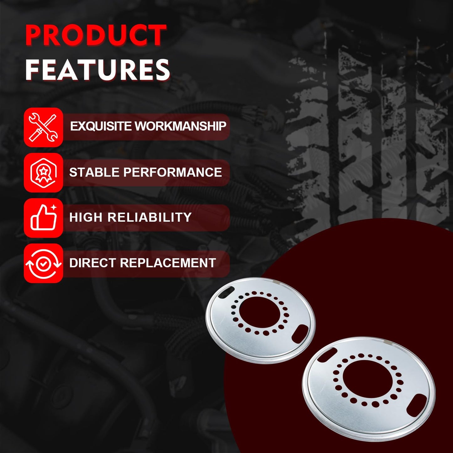 Merautop SJ 22.5 Drive Axle Wheel Balancer 600-640 Compatible with Heavy Duty Trucks Bus/Motorhome Dual Wheel Set 2PCS