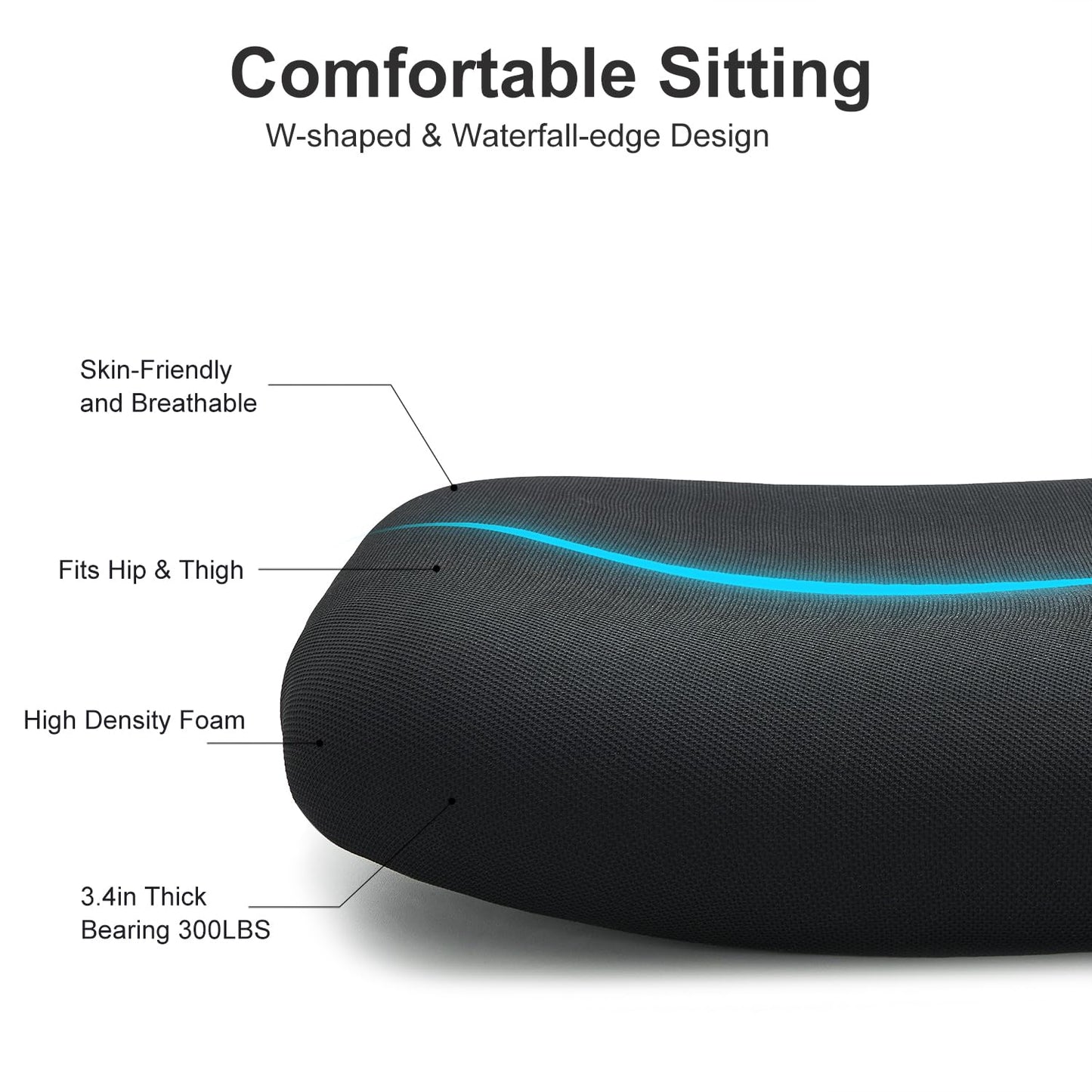 Ticova Ergonomic Office Chair - High Back Desk Chair with Adjustable Lumbar Support & 3D Armrest - 130°Reclining & Rocking Mesh ComputerChair with Thick Seat Cushion & Rotatable Headrest