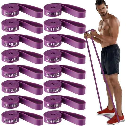 Foilswirl 16 Pcs Resistance Bands 35-85 lbs Pull up Assistance Bands Exercise Workout for Working Out Muscle Training Therapy Muscle Training Men and Women (Purple)