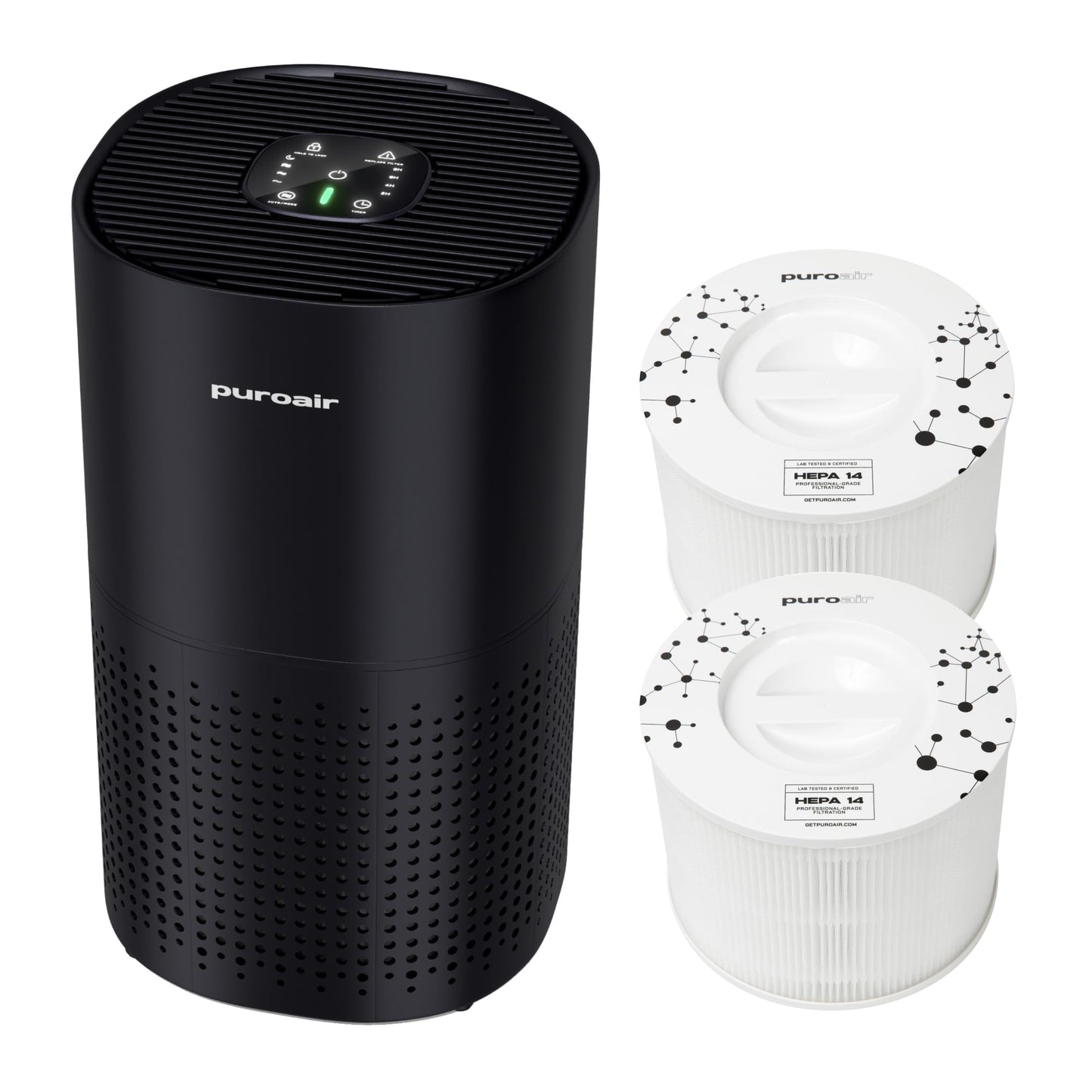 PuroAir 240 HEPA Air Purifier and 2 Filters for Home Large Rooms - Covers Up To 1,000 Sq Ft - Filters Up To 99.9% of Pollutants, Smoke, Pollen, Dust - Quiet HEPA Air Filter - Air Purifiers for Bedroom