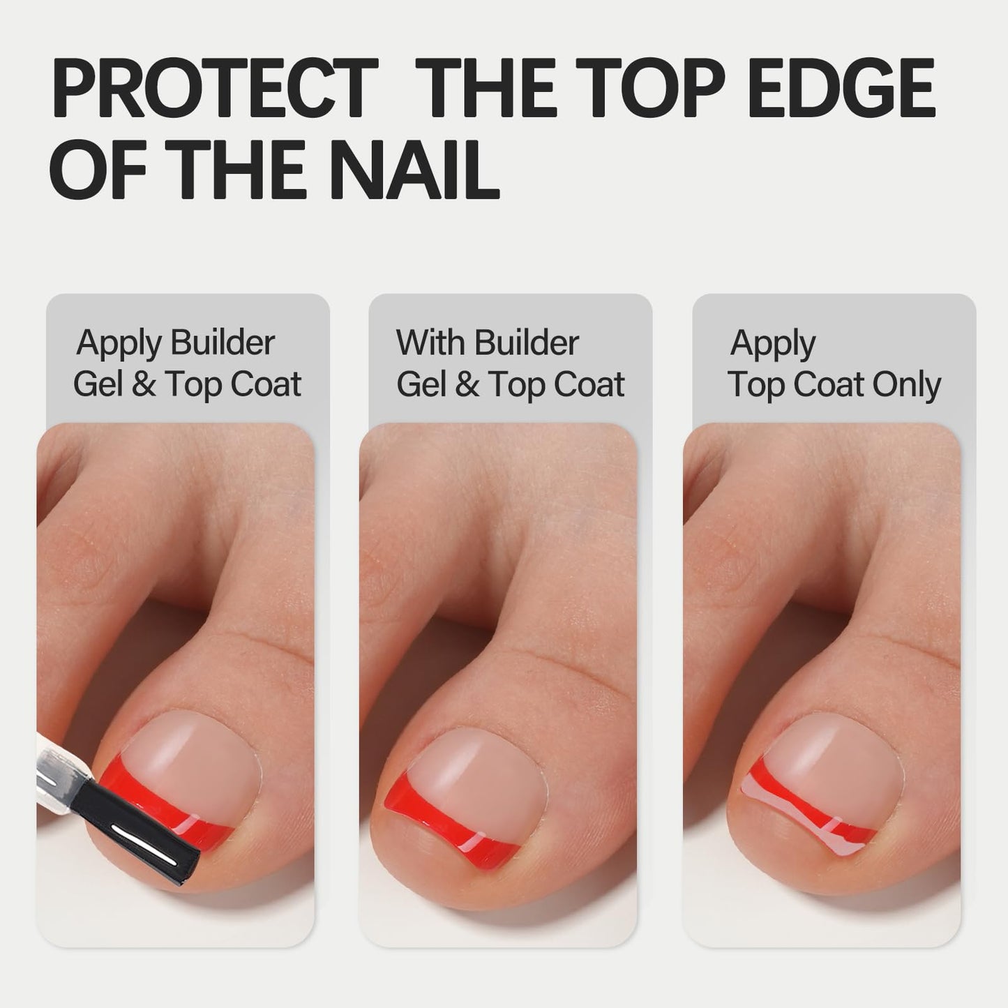 Vansiho Red French Tips Press on Toenails Short, Toenail Press on Square for Women, Soft Gel Fake Toenails, Acrylic Nails Soak off Toenail Home DIY 15 Sizes